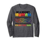 Cuore arcobaleno Sii umano decente non duro Mese Maglia a Manica