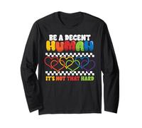 Cuore arcobaleno Sii umano decente non duro Mese Maglia a Manica