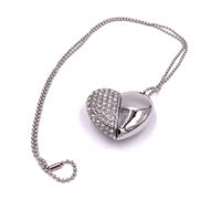 Cuore Argento Con Cristalli Chiavetta USB 8GB 16GB 32GB USB 2.0