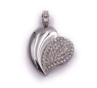 Cuore Argento con Cristalli Chiavetta USB 8GB 16GB 32GB USB