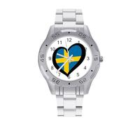 Cuore Bandiera Svezia Uomo Business Watch Moda In Acciaio Inox Orologi Da Polso Personalizzato Facile Leggere Orologi per Le Donne