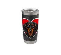 Cuore bassotto nero e marrone chiaro Bicchiere termico in acciaio inox doppia parete