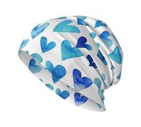 Cuore Blu Elegante Romantico Unico, Cuffia da Notte, Copricapo Chemioterapia, Berretto Morbido, Berretto da Corsa Morbido e Leggero per Uomo e Donna