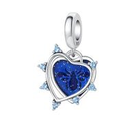 Cuore Blu Fascino a Nido D'ape, Fascino per Braccialetto, Compatibile con Braccialetto Pandora Neckalce