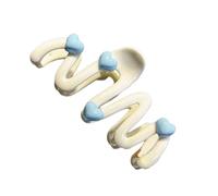 Cuore Blu Ondulato A Forma Di Artiglio Dei Capelli Per Le Donne Dolce Irregolare Acrilico Hairpin Delle Donne di Moda