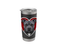 Cuore blu Staffordshire Bull Terrier Bicchiere termico in acciaio inox doppia parete