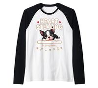 Cuore Boston Terrier Dog divertente regalo Bostie Puppy Maglia con Maniche Raglan