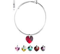 Cuore Braccialetto Bianco Oro Giallo Per Tutti Cz Ciondolo Multicolore US Nuovo