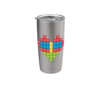 Cuore Brick Master Builder Love Block Building Brick Builder Bicchiere termico in acciaio inox doppia parete