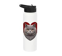 Cuore British Shorthair Stainless Steel Insulated Water Bottle