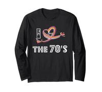 Cuore Carino degli Anni '70 Amo Gli Anni Settanta Maglia a Manica