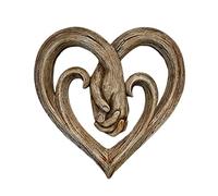 Cuore che tiene le mani decorazione da parete scultura in legno ispiratrice parete arte stretta di mano mano mano statua per casa ufficio decorazione 30 x 30 cm