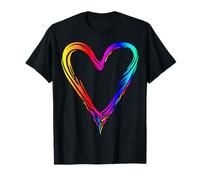 Cuore colorato arcobaleno sfumato Maglietta