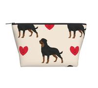Cuore colorato di cane Rottweiler, Borsa da toilette Borsa per trucco Borsa per cosmetici Borsa da toilette da viaggio portatile