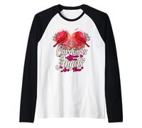Cuore commemorativo Uccello Cardinale Rosso Compare Gli Maglia con Maniche Raglan