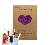 Cuore Con Abbraccio Tascabile | Biglietto All’uncinetto Fatto A Mano | Regalo Affettuoso Con Cuore Crochet Portatile Per Compleanni, Matrimoni, San, Amicizia, Famiglia, Nonna, Mamma,