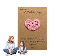 Cuore Con Abbraccio Tascabile | Biglietto All’uncinetto Fatto A Mano | Regalo Affettuoso Con Cuore Crochet Portatile Per Compleanni, Matrimoni, San, Amicizia, Famiglia, Nonna, Mamma,