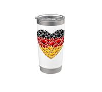 Cuore con bandiera tedesca con piccoli cuori neri rossi e gialli Bicchiere termico in acciaio inox doppia parete