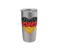Cuore con bandiera tedesca con piccoli cuori neri rossi e gialli Bicchiere termico in acciaio inox doppia parete