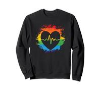 Cuore con Battito Cardiaco Linea LGBT Genere Felpa