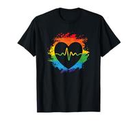 Cuore con Battito Cardiaco Linea LGBT Genere Maglietta