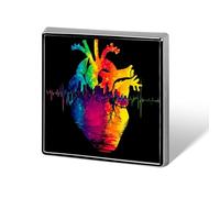 Cuore con colori arcobaleno spettro spille unisex spille e spille quadrato leggero bavero distintivo gioielli per abbigliamento scialle cappello