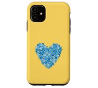 Cuore con fiore nontiscordardime - simbolo d'amore floreale blu Custodia per iPhone 11