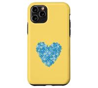 Cuore con fiore nontiscordardime - simbolo d'amore floreale blu Custodia per iPhone 11 Pro