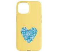 Cuore con fiore nontiscordardime - simbolo d'amore floreale blu Custodia per iPhone 15