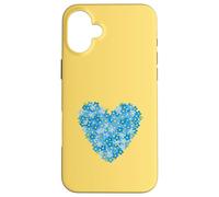 Cuore con fiore nontiscordardime - simbolo d'amore floreale blu Custodia per iPhone 16 Plus
