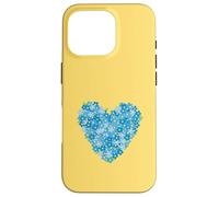 Cuore con fiore nontiscordardime - simbolo d'amore floreale blu Custodia per iPhone 16 Pro