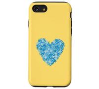 Cuore con fiore nontiscordardime - simbolo d'amore floreale blu Custodia per iPhone SE (2020) / 7/8