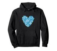 Cuore con Fiore nontiscordardime - Simbolo d'Amore Floreale Blu Felpa con Cappuccio