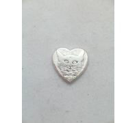CUORE con GATTO: Spilla da giacca (pins) in ARGENTO 925 - gattino - felino-micio