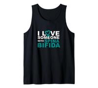 Cuore con Nastro Verde Acqua I Love Someone with Spina Bifida Canotta