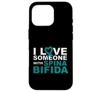 Cuore con nastro verde acqua I love Someone with Spina Bifida Custodia per iPhone 16 Pro