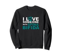 Cuore con Nastro Verde Acqua I Love Someone with Spina Bifida Felpa