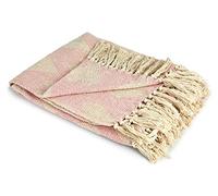 Cuore - Coperta in cotone riciclato con cuore in rosa cipria - 228 x 254 cm