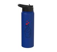 Cuore coreano K-Pop Cuore mano segno coreano musica pop Stainless Steel Insulated Water Bottle