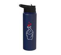 Cuore coreano K-Pop Cuore mano segno coreano pop Stainless Steel Insulated Water Bottle