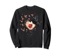 Cuore Corvo Cherry Blossom Broken Love Goth Art Felpa