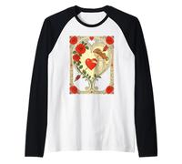 Cuore custodito Vintage Art Nouveau Romance Maglia con Maniche Raglan