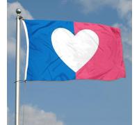 Cuore D'Amore Con Orgoglio Eterosessuale Bandiere Di Benvenuto Con 2 Occhielli Bandiera Da Cortile Durevole Bandiere Da Giardino Decorazione Per Esterni Fattoria Interni 90X152Cm