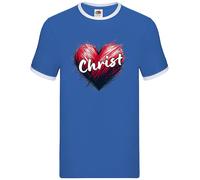 Cuore D'Amore Cristo - Ringer Uomo - Prega Religione Natale Chiesa Gesù