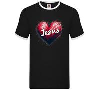 Cuore D'Amore Gesù - Ringer Uomo - Chiesa Di Cristo Prega Religione Religiosa