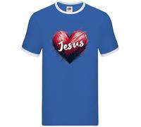 Cuore D'Amore Gesù - Ringer Uomo - Chiesa Di Cristo Prega Religione Religiosa