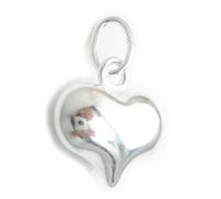 Cuore d'amore gonfio piccolo ciondolo vuoto in argento sterling .925 x 1 cuori