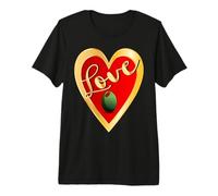 Cuore d'Amore Olive Verdi al peperone Rosso Maglietta Premium