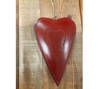 CUORE DECORATIVO IN METALLO ROSSO DA PARETE 22hx14 cm