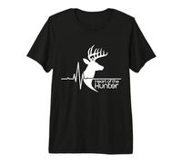 Cuore del Cacciatore Battito Cuore Toro Alce Caccia Detto Slogan Maglietta Premium
